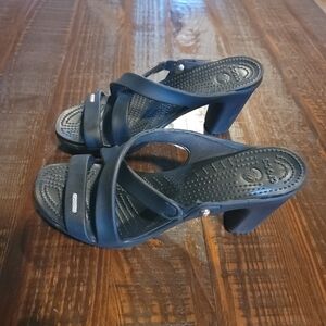 Crocs Cyprus IV Heeled Sandals Black Size 10